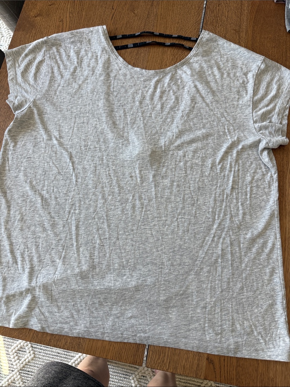 Victoria's Secret Light Gray Scoop Neck Short Sleeve Tee